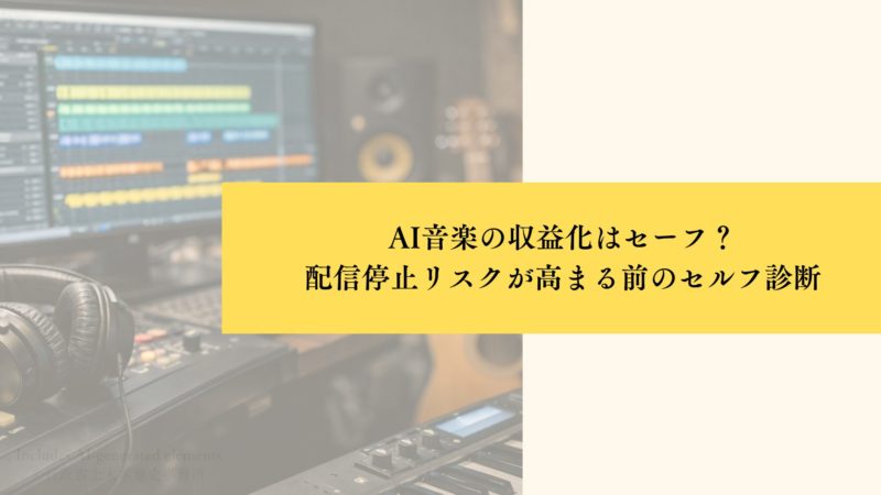 AI音楽の収益化はセーフ？配信停止リスクが高まる前のセルフ診断