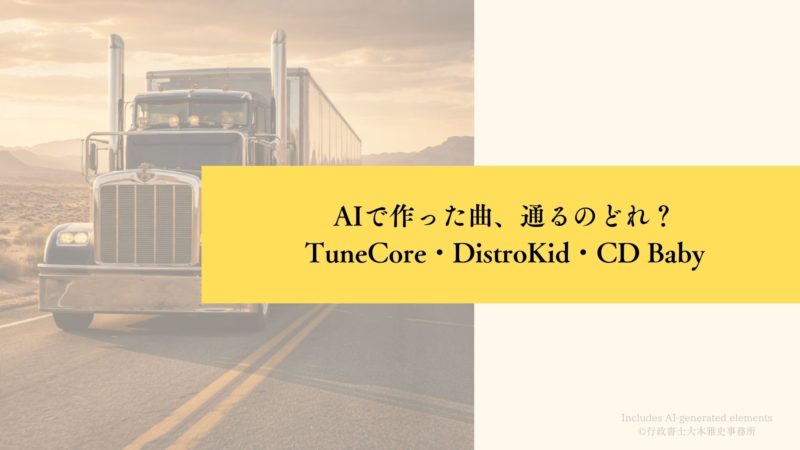 AIで作った曲、通るのどれ？ TuneCore・DistroKid・CD Baby